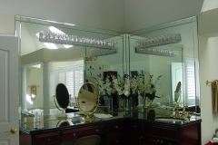 Mirror with bevel strips
