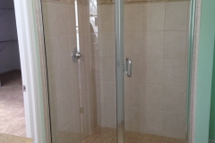 custom angle semi frameless shower door chrome