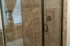 orb semi framelss shower door with notched panel and return