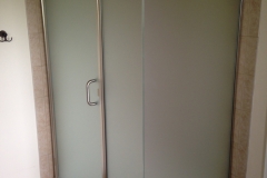 sandblasted semi frameless shower door with return