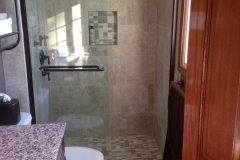 semi-framless sliding shower door